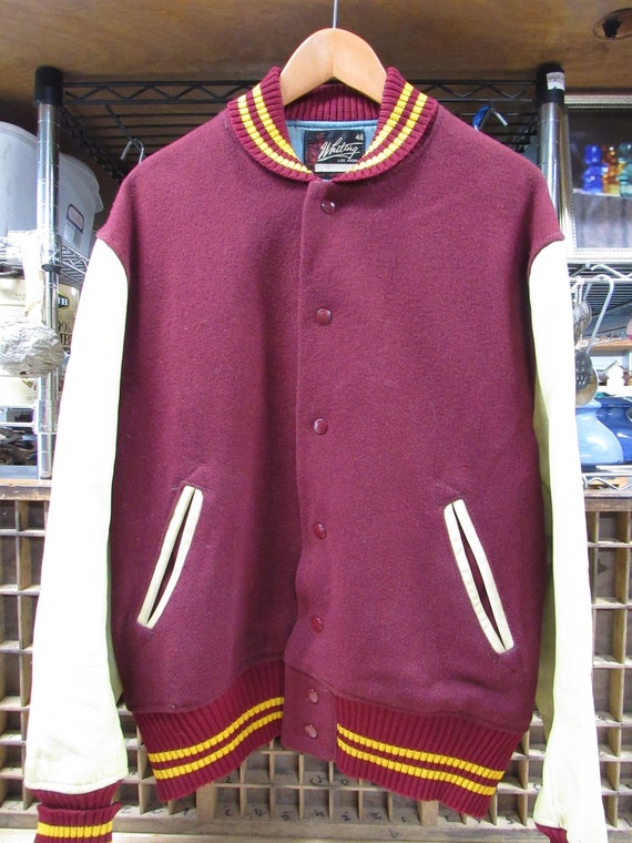 Whiting Lettermens Jacket, Maroon and Gold Whiting
