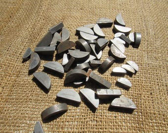 Assorted Metal Pieces, Small Heavy Industrial Metal Half Moon Shaped Pieces, Metal Industrial Spacer Parts