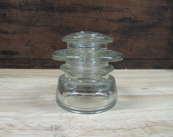 Clear Spaceship Insulator, Clear glass insulator, Hemingray Spaceship Insulator