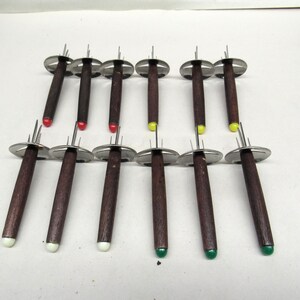 Fondue Fork Set, 12 Fondue Picks with 4 Prongs, Small Fondue Picks, Forks with Wood Handles