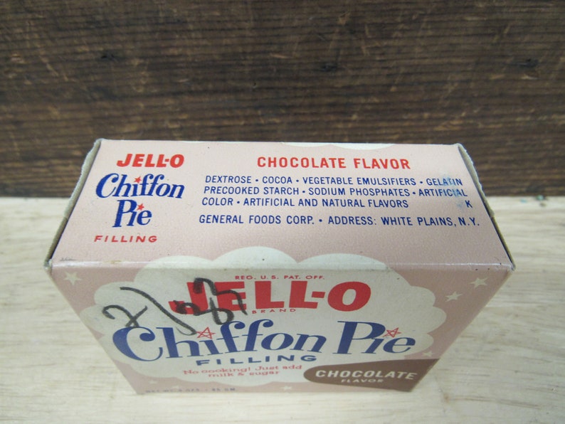 Jello Pudding Box Jello Chocolate Chiffon Pie Filling NOS Etsy
