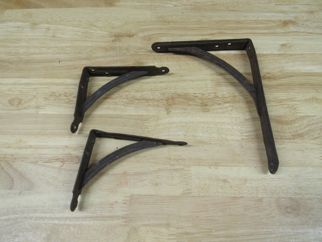 Ornate Shelf Brackets, 3 Black Metal Shelf Brackets Etsy