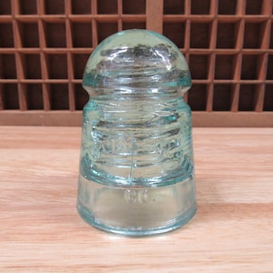 Aqua Glass Insulator, New England Tel & Tel Co Insulator, Light Aqua NE Tel/Tel Insulator