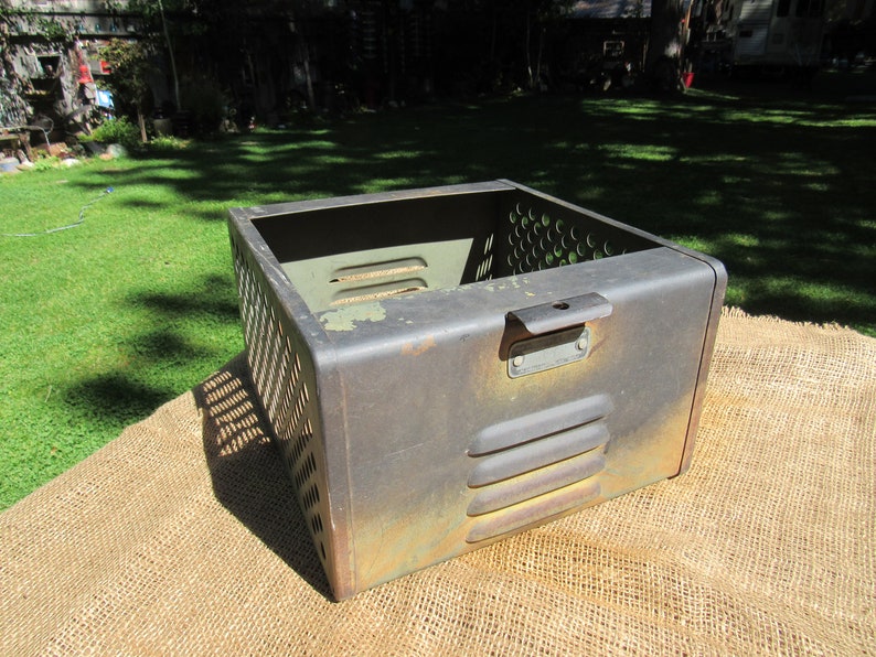 Rustic Locker Bin Rusty Vintage Metal Locker Bin with Number Etsy