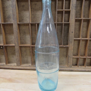 Tall Aqua Bottle, Deer Lick Springs Water Bottle, Antique Aqua Bottle, Glass Aqua Bottle, Vintage Aqua Bottle