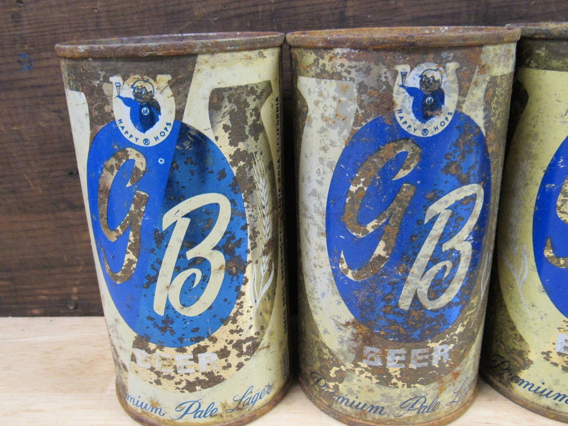 Rusty Beer Cans 4 Rusty GB Beer Cans GB Beer Can Rusty Beer | Etsy
