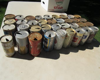 Rusty Beer Cans, 4 Rustic Beer Cans, Choose Your Group of Four Rusty and Rustic Beer Cans