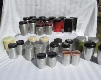 Aluminum Salt Pepper, Choose Your Set of Spun Aluminum Salt and Pepper Sets, West Bend, Turner, Made in Italy, Japan, Lincoln Beauty Ware