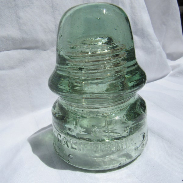 Glass Insulator, Sage Green California Glass Insulator, California Insulator, Green Glass insulator