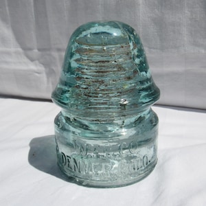 Aqua Glass Insulator, WFG Co Insulator, Light Aqua Western Flint Glass Insulator