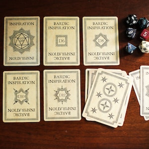 Inspiration & Bardische Inspiration Token Karten • Druckbar • Dungeons and Dragons 5E Gaming Zubehör
