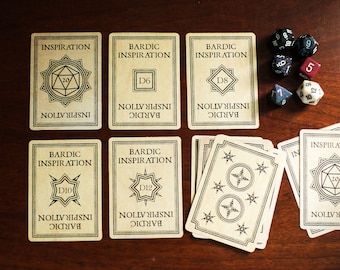 Inspiration & Bardische Inspiration Token Karten • Druckbar • Dungeons and Dragons 5E Gaming Zubehör