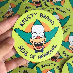 MAGNET &quot;Krusty Brand Seal of Approval&quot;, The Simpsons, Los Simpson, Krusty, Regalo Simpson, Simpsons Gift