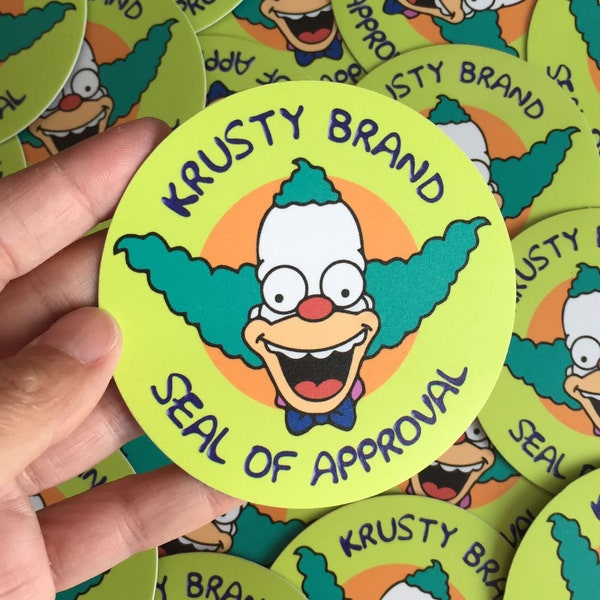 IMÁN "Sello de aprobación de la marca Krusty", Los Simpson, Krusty, Regalo Simpson, Regalo de los Simpson