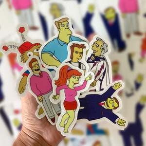 Conjunto de adesivos, The Well Team, Squad, The Simpsons TV Show, Los Simpson, Krusty o palhaço