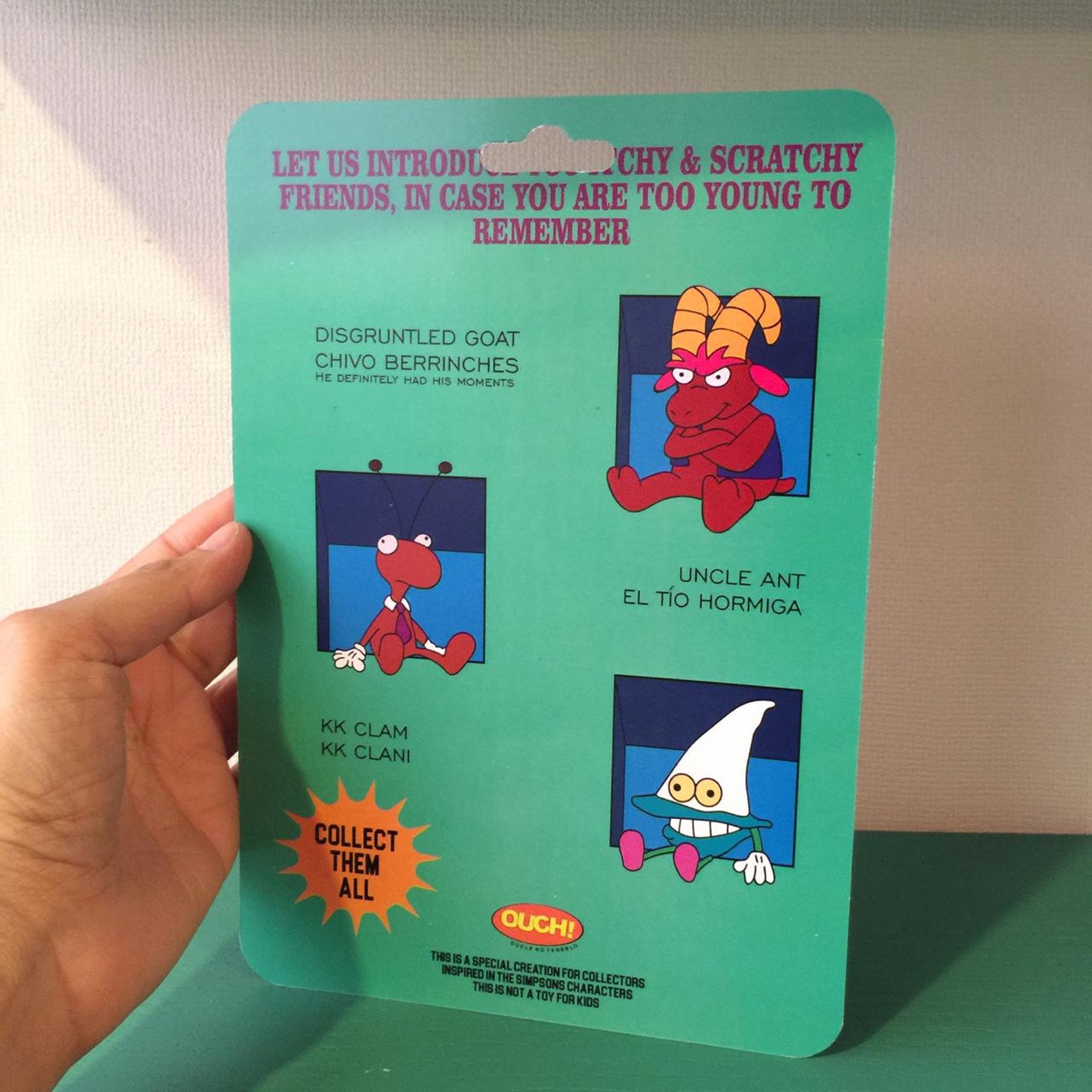 Cardback Artwork Itchy Scratchy Friends With Etsy