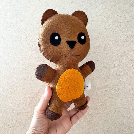 Adorable Bobo Burns Bear, Unused Bobo Version, Bobo Plushie