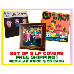 Set of 3 LP Covers, The Simpsons, The Well, Be Sharps, Sax on the Beach, Not LPs Included