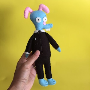 Mr. Honeybunny, The Simpsons, Plushie, Cartoons, Simpsons Gift, Bart, Lisa, Felt Doll, Handmade, Conejo Pepito
