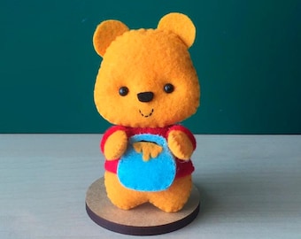 Felt Doll Winnie the Pooh, 100% Handmade, Felt Doll, Handmade Doll, the Pooh fans