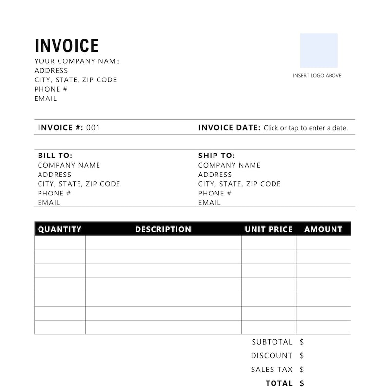 Invoice Etsy