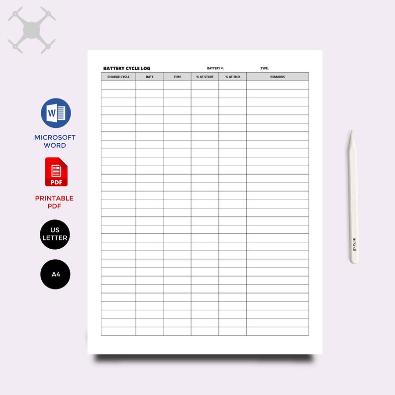 Editable Drone Log Book | Drone Maintenance Journal | Pilot Flight Book ...