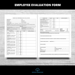 Employee Performance Appraisal Evaluation Form (Microsoft Word & PDF)