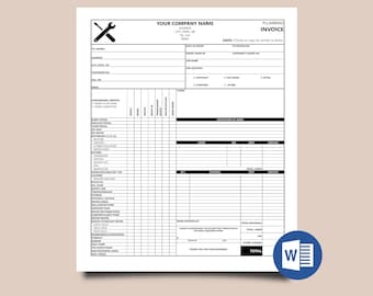 Editable Plumbing Invoice Template - Microsoft Word, 8.5” x 11”