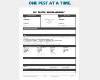 Editable Pest Control Service Agreement: Microsoft Word