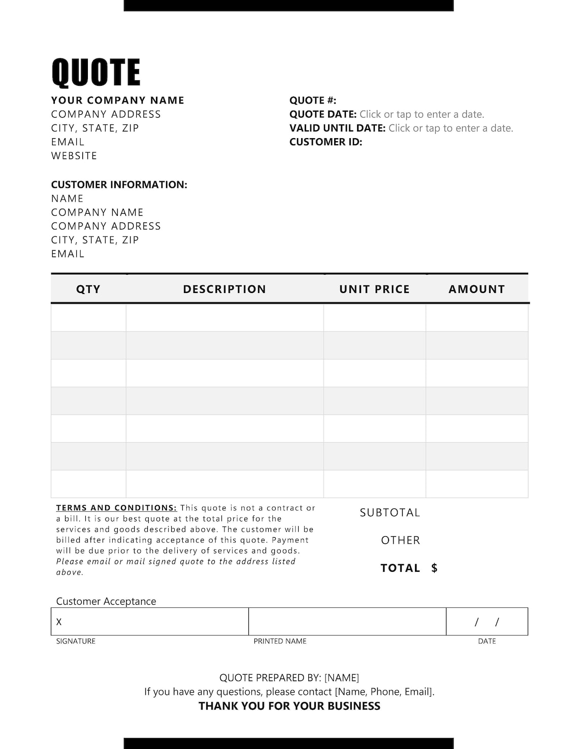 4 templates editable invoice template editable quote template