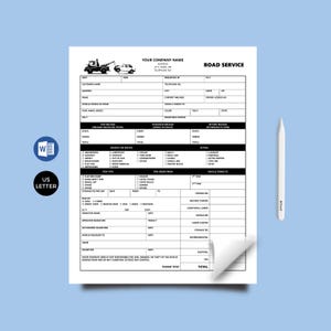 Editable Road Service Towing Registration Invoice Form: Microsoft Word