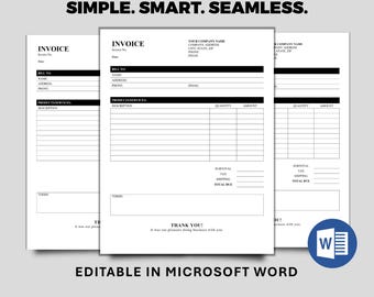 Customizable Invoice Template: Editable in Microsoft Word