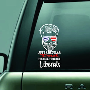 Just a Regular Dad trying not to raise Liberals Decal