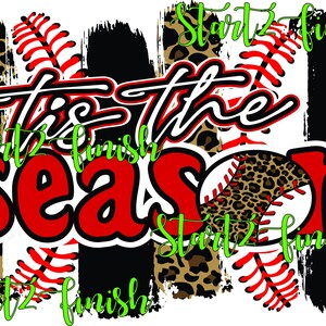 Tis the Season Baseball PNG | Sports Mom Sublimation Design | Instant Digital Download
