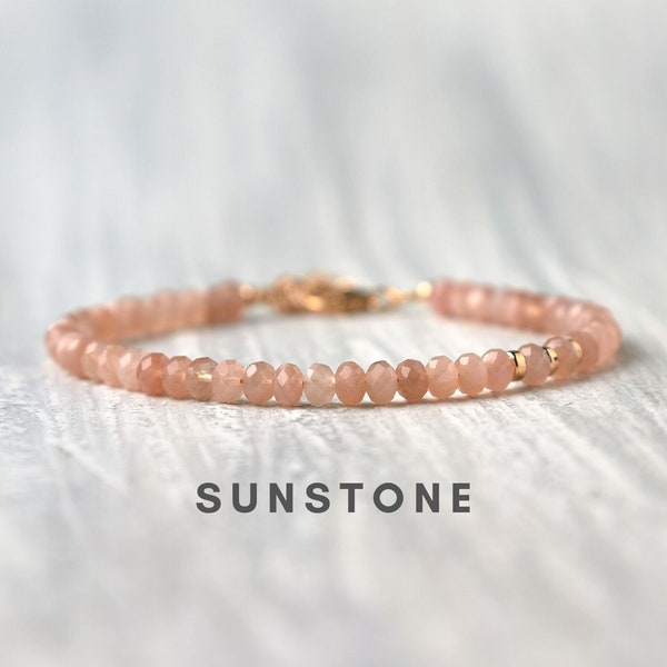 Orange Sunstone bracelet Adjustable bracelet Sacral chakra bracelet Gemstone bracelet for women Dainty bracelet Summer jewelry Trending now