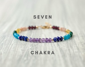 Christmas Gift For Her - Healing Crystal Chakra bracelet Chakra stones bracelet Chakra crystal bracelet Chakra jewelry Dainty bracelet