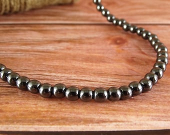 Handmade Beaded Necklace - Hematite necklace Mens necklace Mens Hematite jewelry Protection necklace Healing necklace Gemstone jewelry