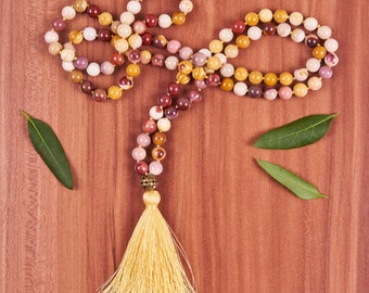 Mala beads 108 - Prayer bead necklace Mookaite necklace Yoga jewelry Spiritual mala necklace Long boho necklace Yoga mala beads Mala jewelry