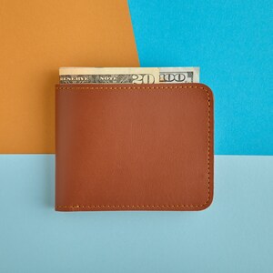 Cartera plegable de cuero para hombre, regalo de padrinos de boda para él, cartera de cuero marrón para hombre, cartera pequeña de cuero para hombre, cartera de cuero para hombre, cartera Rfid