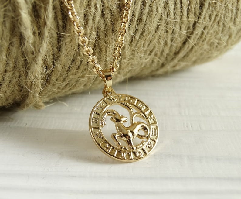 Capricorn jewelry Zodiac necklace Valentine's day gifts | Etsy