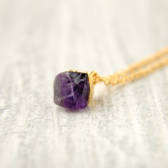 Raw Gemstone Necklace Raw Sapphire Necklace Gold September