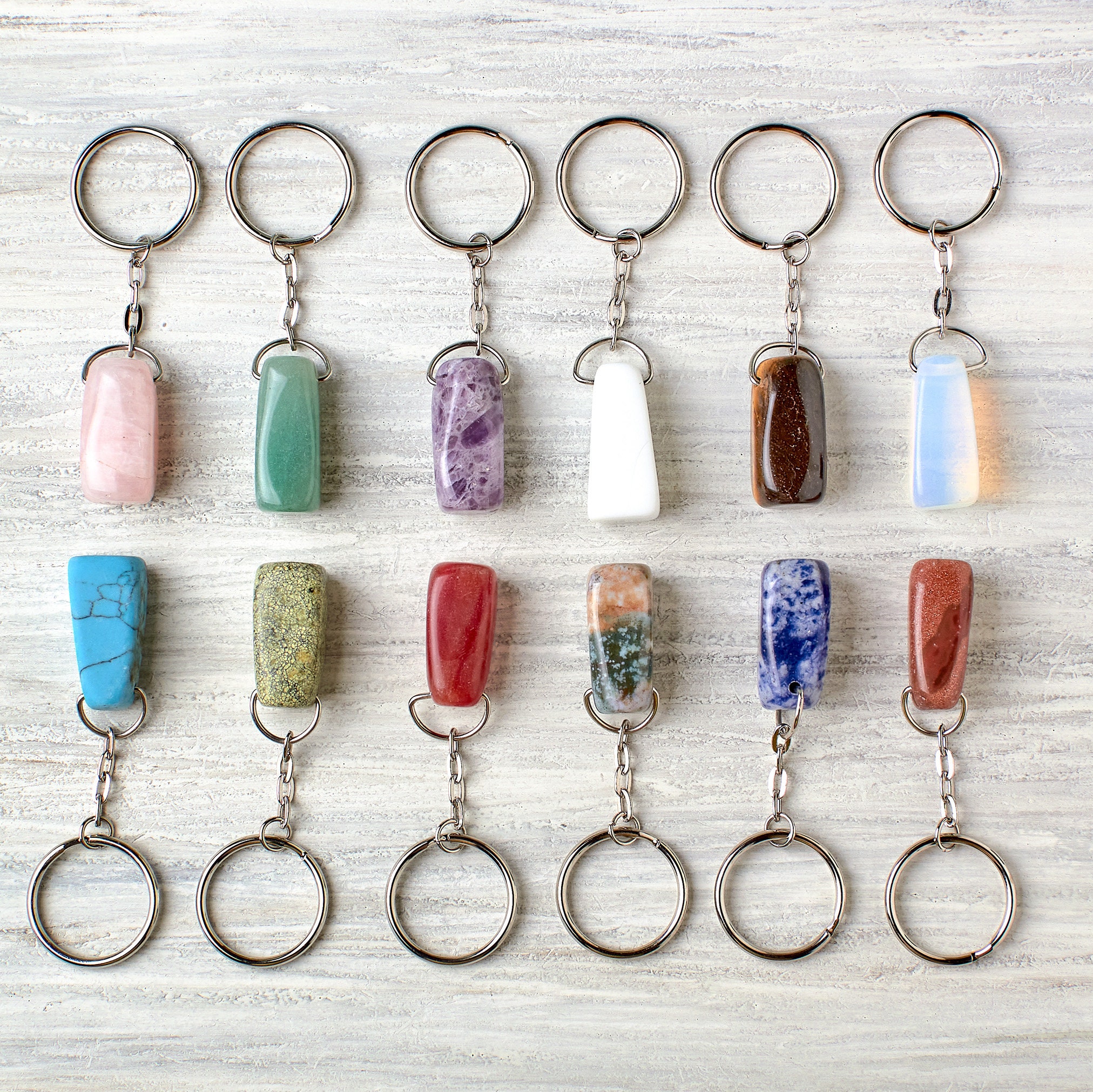 Gemstone Keychain Natural Stones 