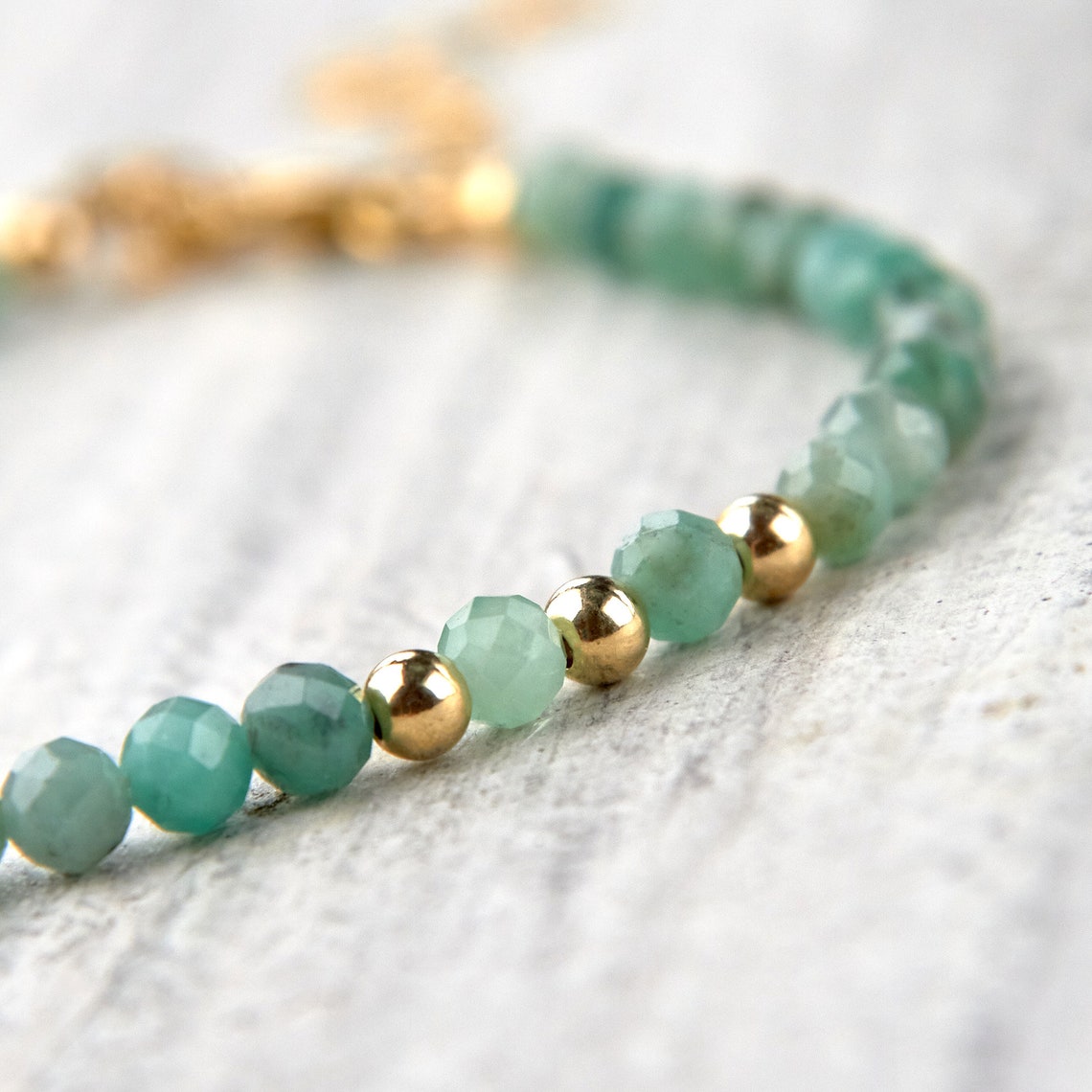 Natural Emerald Bracelet Gold Fill Womens Christmas Gifts for | Etsy