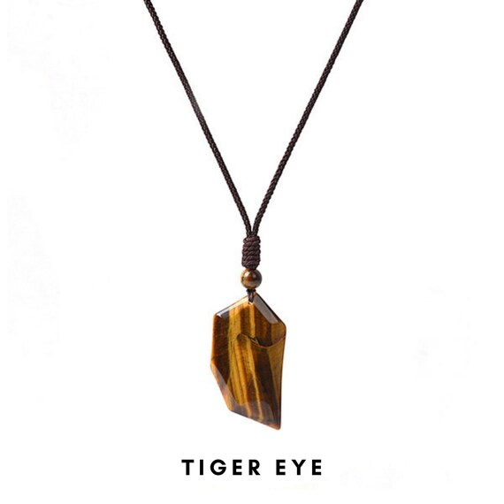 Mens Necklace Tiger Eye Necklace Tiger's Eye Pendant Etsy