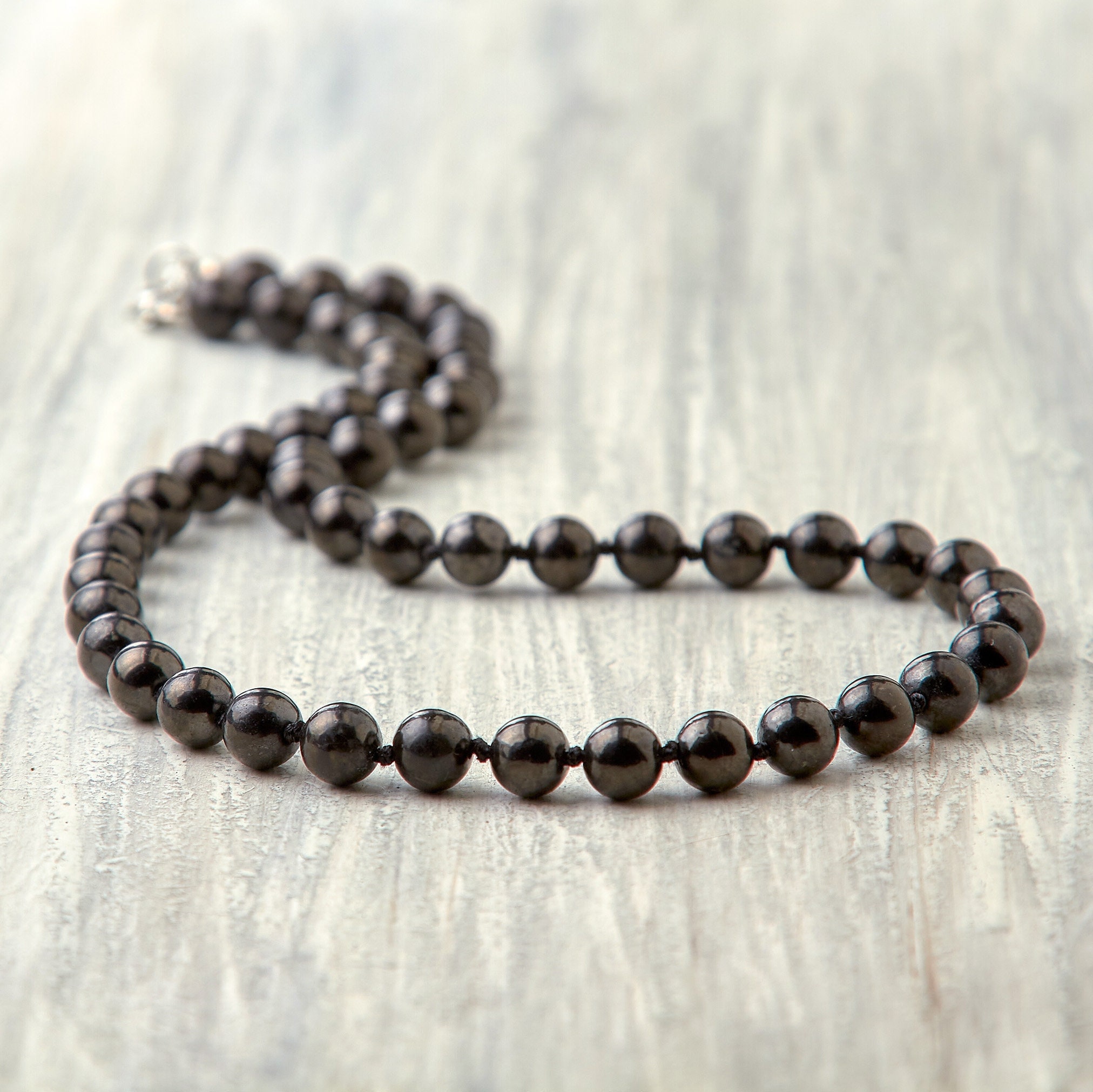 Handmade Beaded Necklace Elite Shungite Necklace Mens Beads EMF