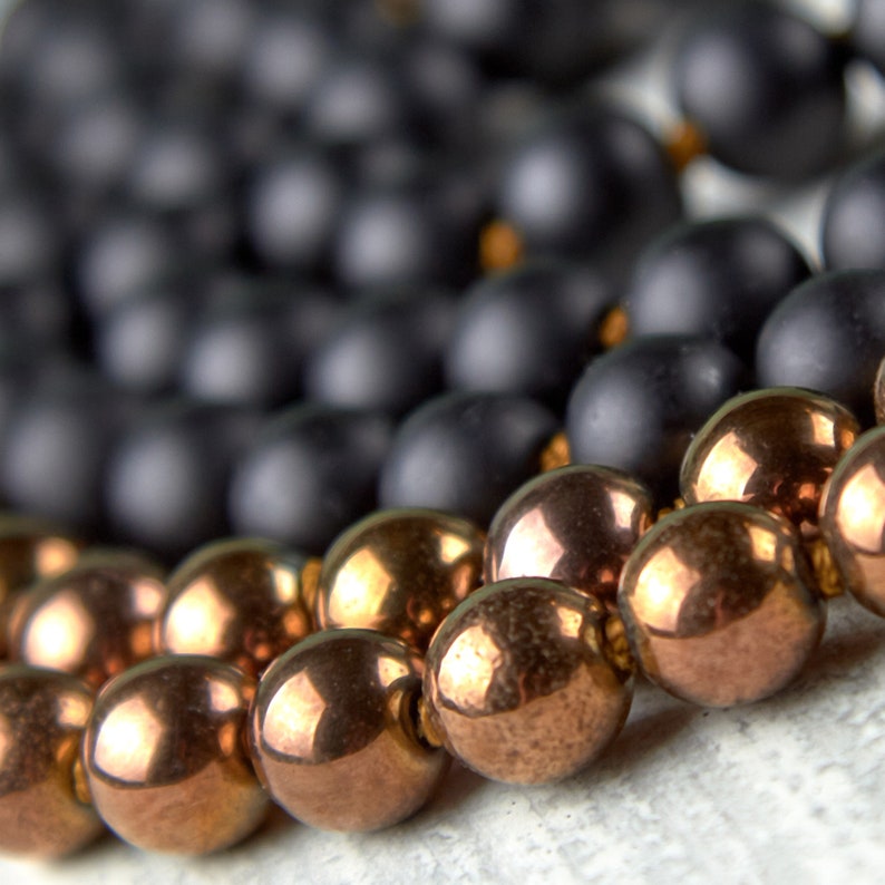 Shungite Mala Beads Copper Hematite Mala Necklace EMF Etsy