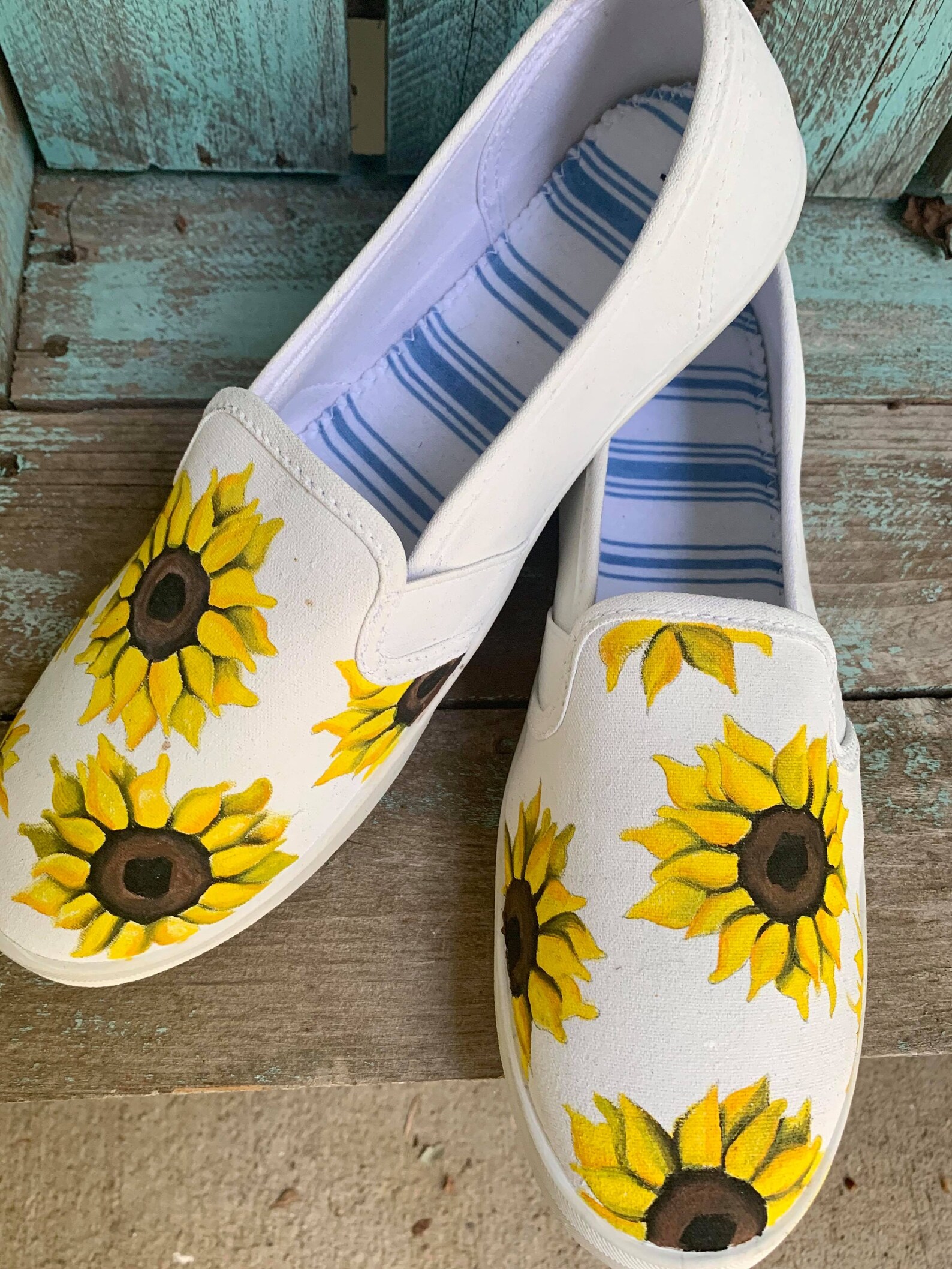 Sunflower Hand Painted Shoes Etsy