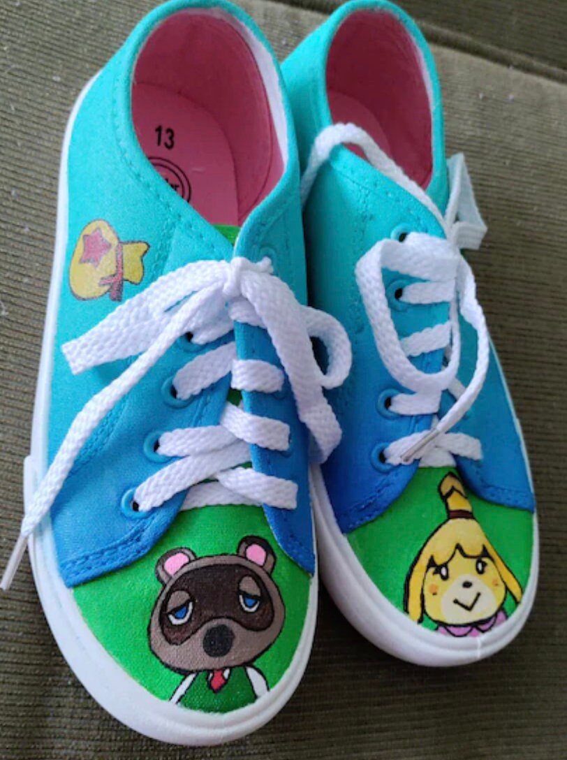 Animal Crossing Hand Painted Shoes 