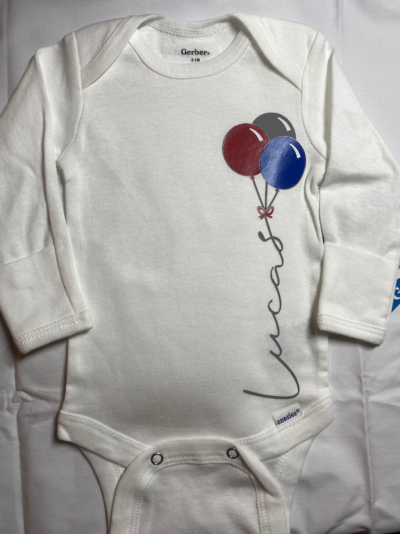 Custom Onsie Baby Baby Shower Newborn Gift Personalized Balloon