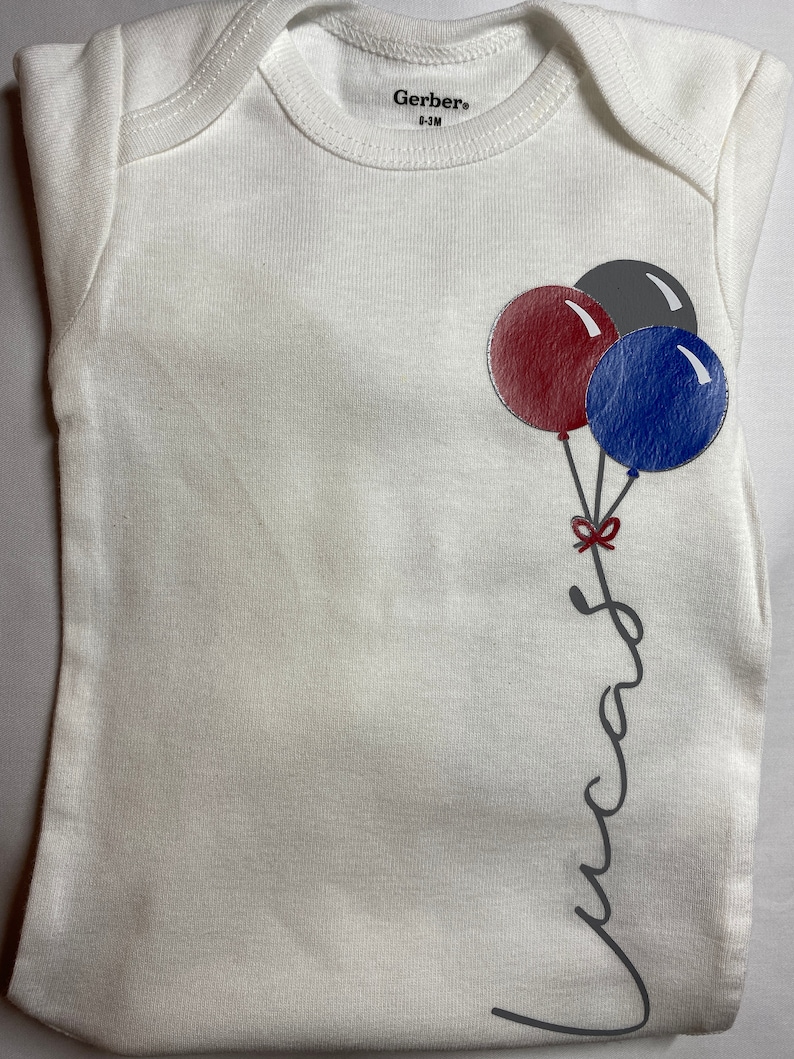 Custom Onsie Baby Baby Shower Newborn Gift Personalized Balloon